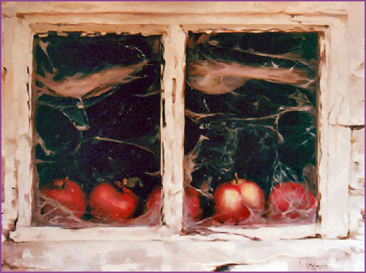 Manzanas. Óleo sobre lienzo 55 x 46