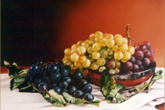 Uvas y peras. Óleo sobre lienzo